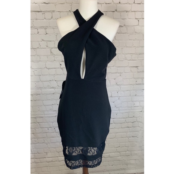 bebe Dresses & Skirts - NWT Bebe Black Dress w Lace Detailing